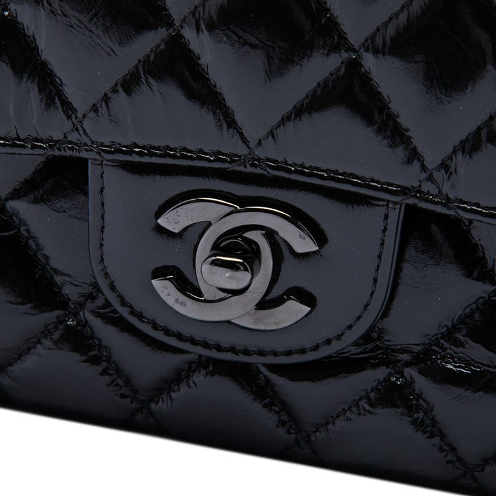 Chanel Classic brillant Froissé So Double rabat Moyen Cuir de veau