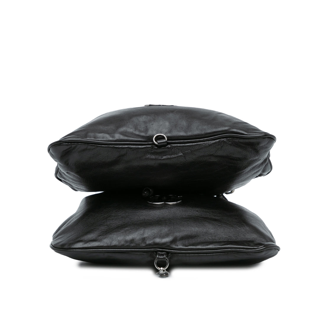 Chanel CC Cuir de veau Dual Twin Chain Sac à main Noir – GABY PARIS Authentique