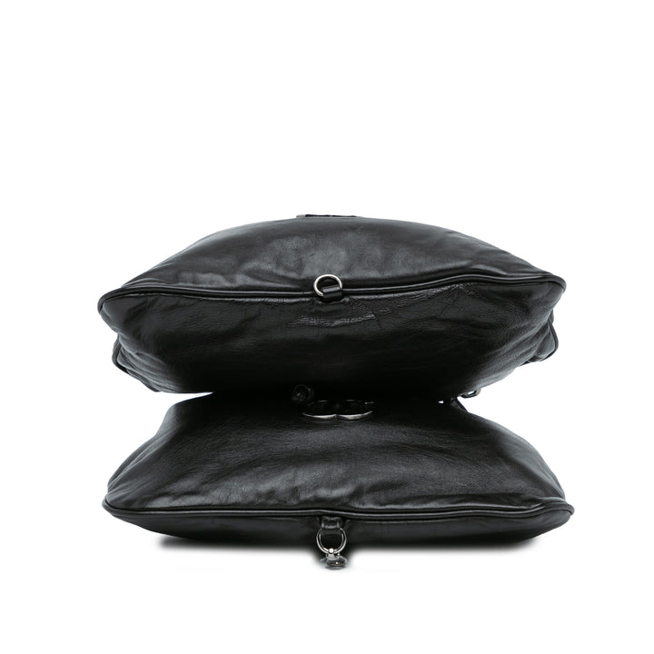 Chanel CC Cuir de veau Dual Twin Chain Sac à main Noir – GABY PARIS Authentique