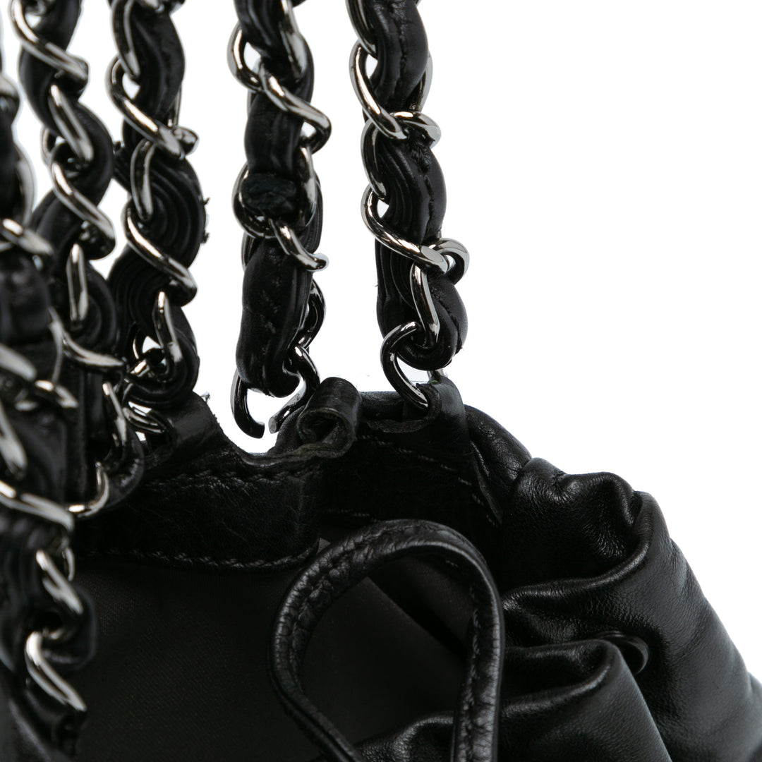 Chanel CC Cuir de veau Dual Twin Chain Sac à main Noir – GABY PARIS Authentique