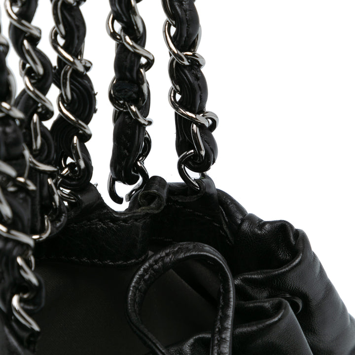 Chanel CC Cuir de veau Dual Twin Chain Sac à main Noir – GABY PARIS Authentique