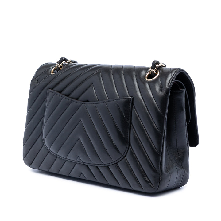 Chanel Medium Classic Chevron Cuir d’agneau Double rabat