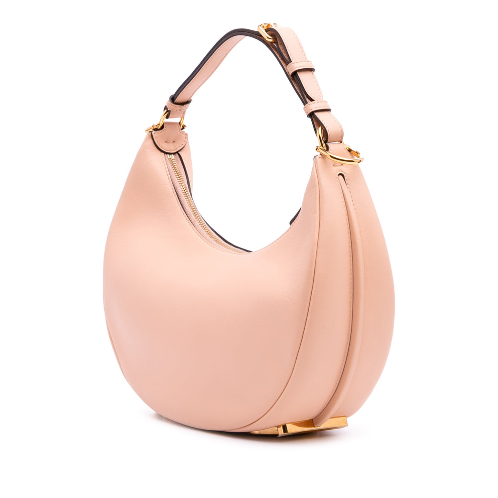 Small Leather Fendigraphy Hobo Pink - Gaby Paris