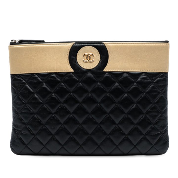 Chanel CC Bicolor Quilted Cuir d’agneau Pochette Noir – GABY PARIS Authentique