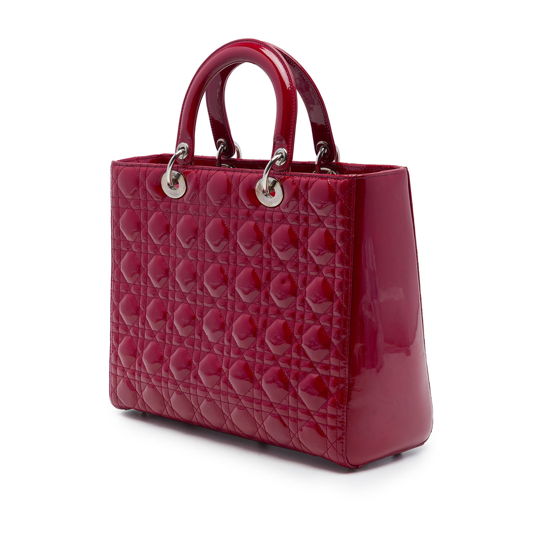 Dior Lady Dior Cannage Grand Rouge – vue 2 – GABY PARIS