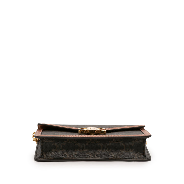 Celine Triomphe Coated Toile Margo Wallet on Chain