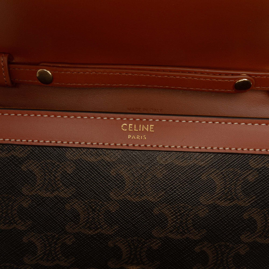 Celine Triomphe Coated Toile Margo Wallet on Chain