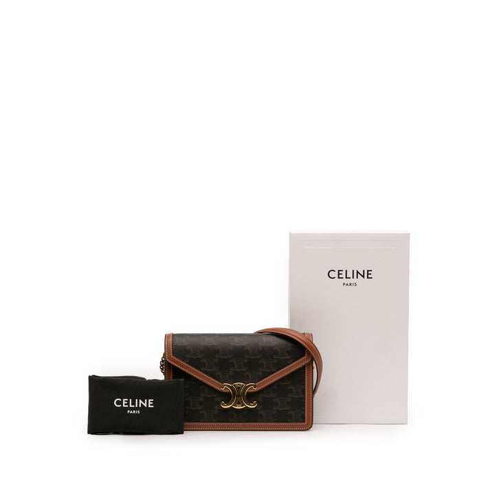 Celine Triomphe Coated Toile Margo Wallet on Chain