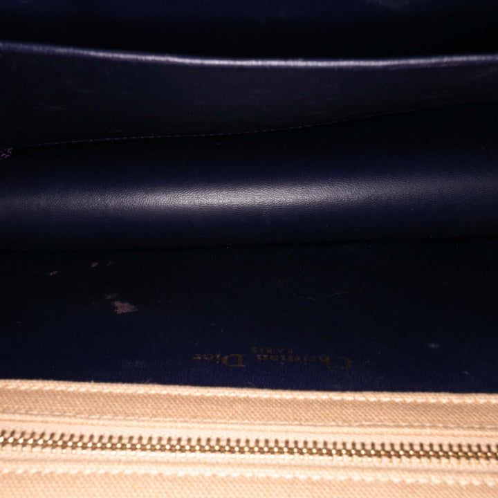 Medium Oblique Canvas and Velvet Diorama Flap Blue - Gaby Paris
