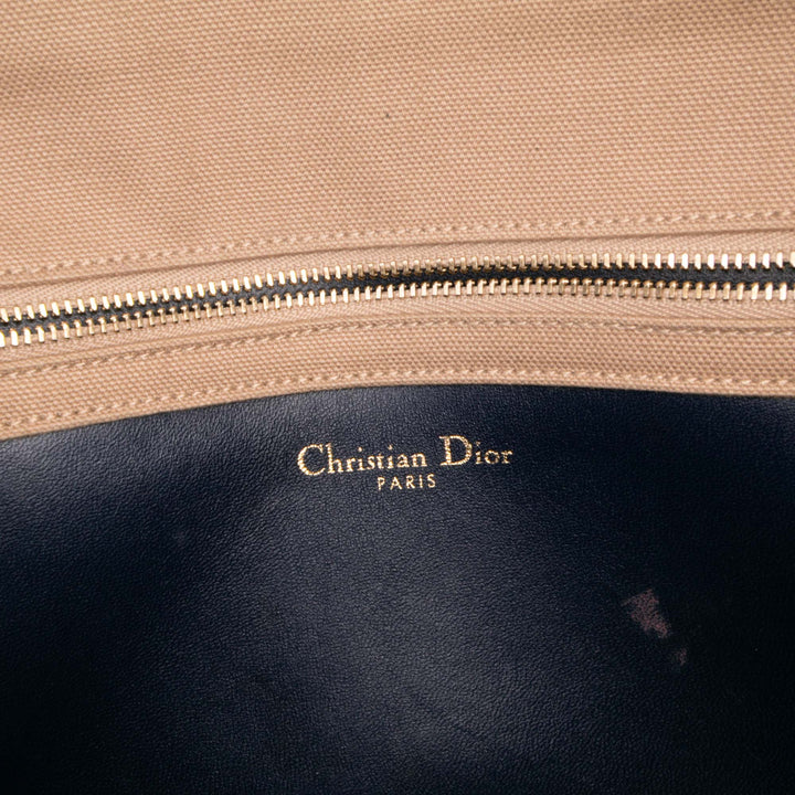 Medium Oblique Canvas and Velvet Diorama Flap Blue - Gaby Paris