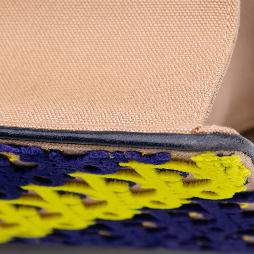 Medium Oblique Canvas and Velvet Diorama Flap Blue - Gaby Paris