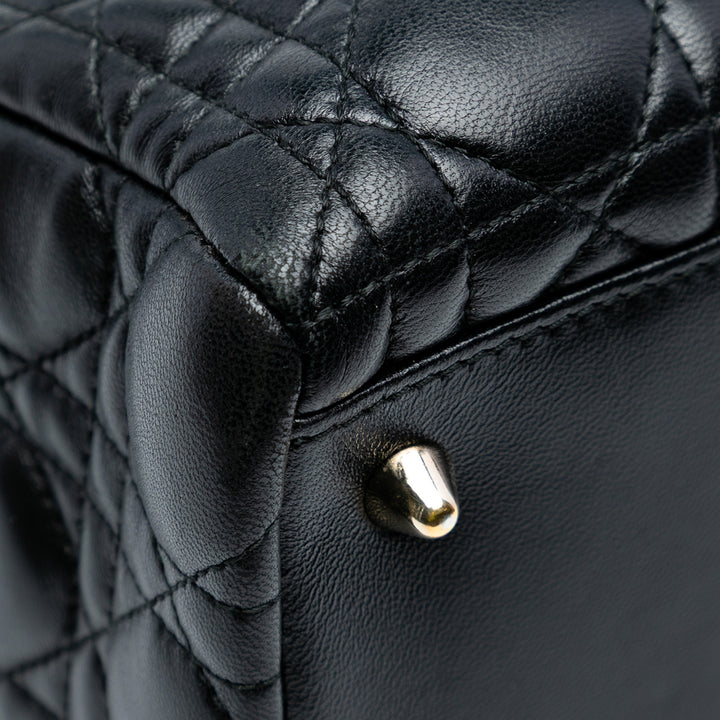 Dior Medium Cuir d’agneau Cannage Pearl Lady Dior Noir