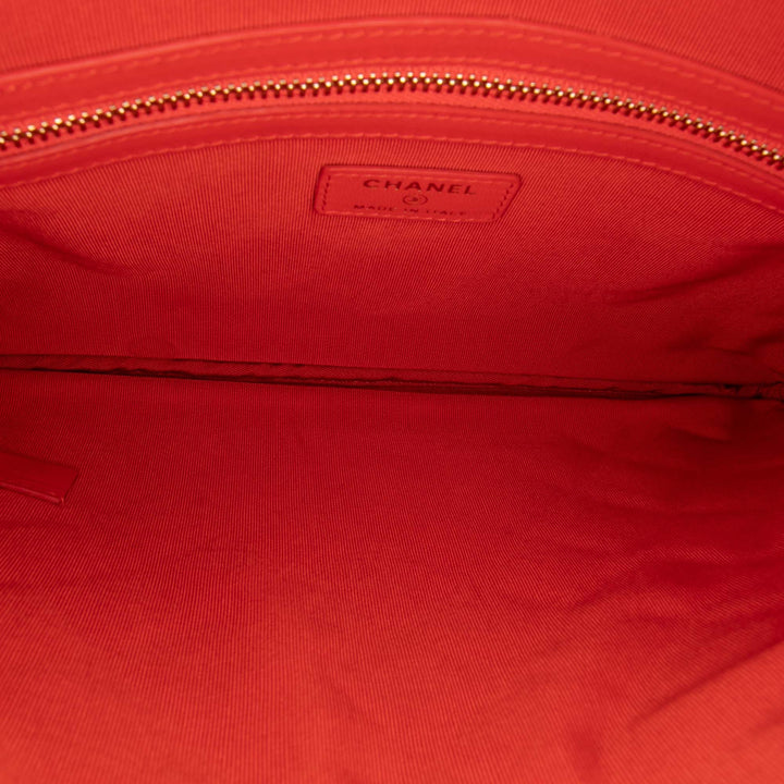 Medium Quilted Lambskin O Case Clutch Red - Gaby Paris