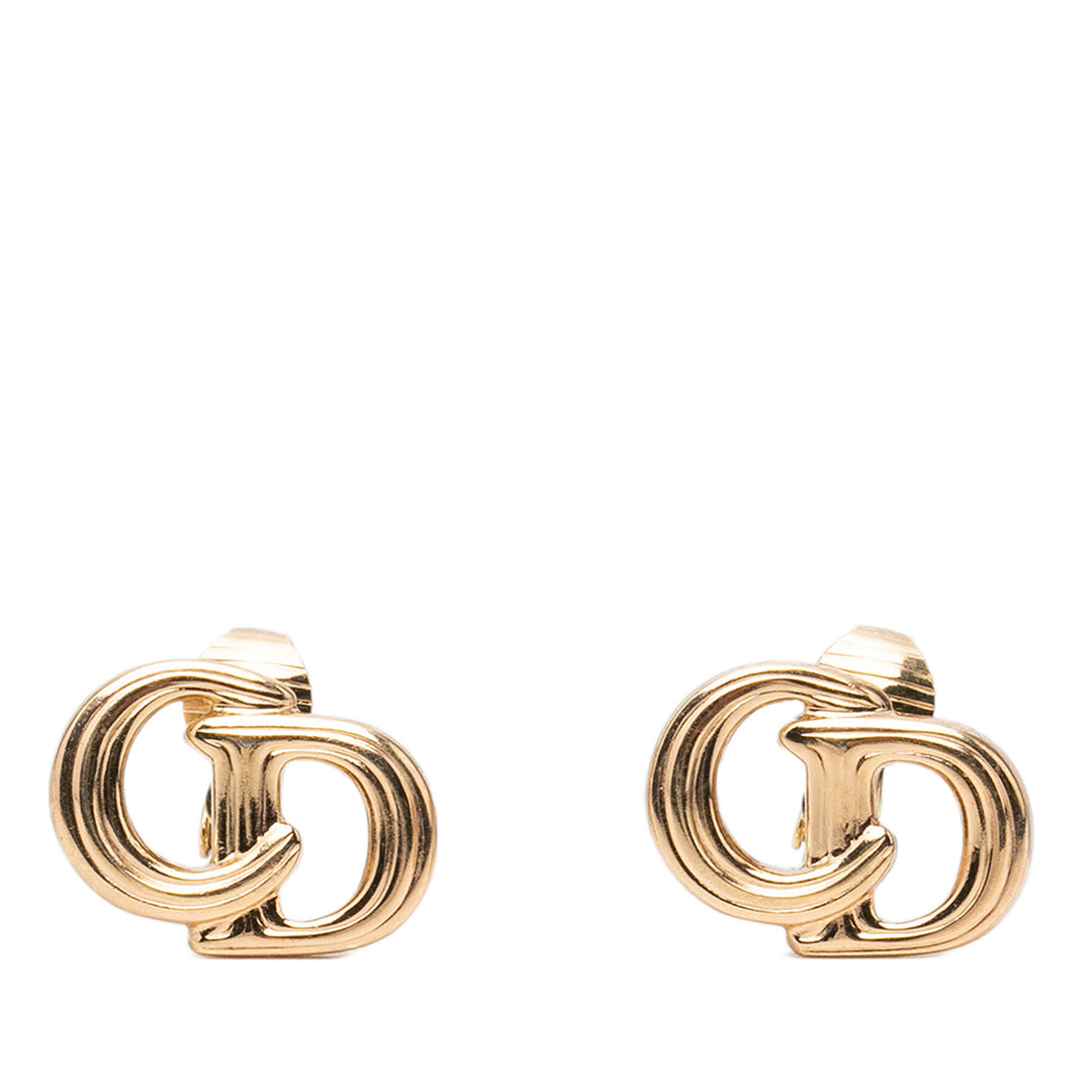Dior Boucles d'oreilles CD Logo À clip plaqué or – vue principale – GABY PARIS