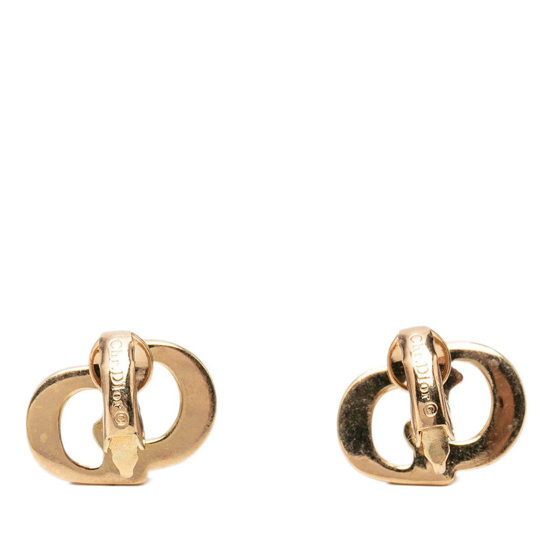 Dior Boucles d'oreilles CD Logo À clip plaqué or – vue 2 – GABY PARIS
