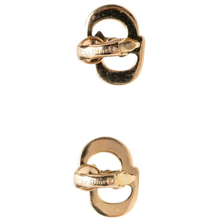 Dior Boucles d'oreilles CD Logo À clip plaqué or – vue 3 – GABY PARIS