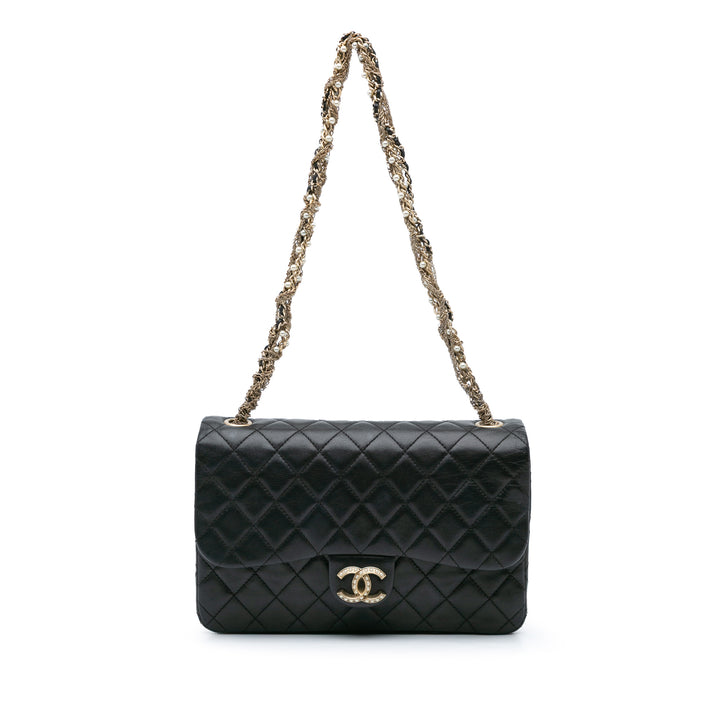 Medium Quilted Lambskin Westminster Pearl Flap Black - Gaby Paris