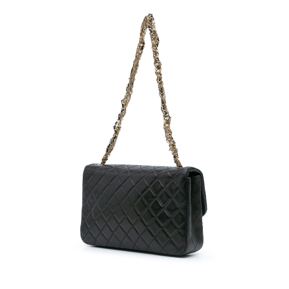 Medium Quilted Lambskin Westminster Pearl Flap Black - Gaby Paris