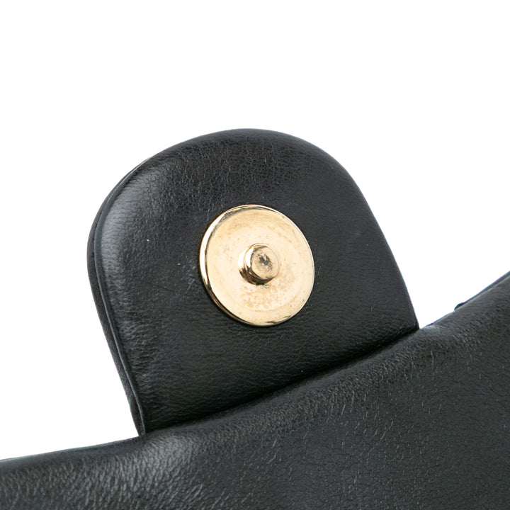 Medium Quilted Lambskin Westminster Pearl Flap Black - Gaby Paris