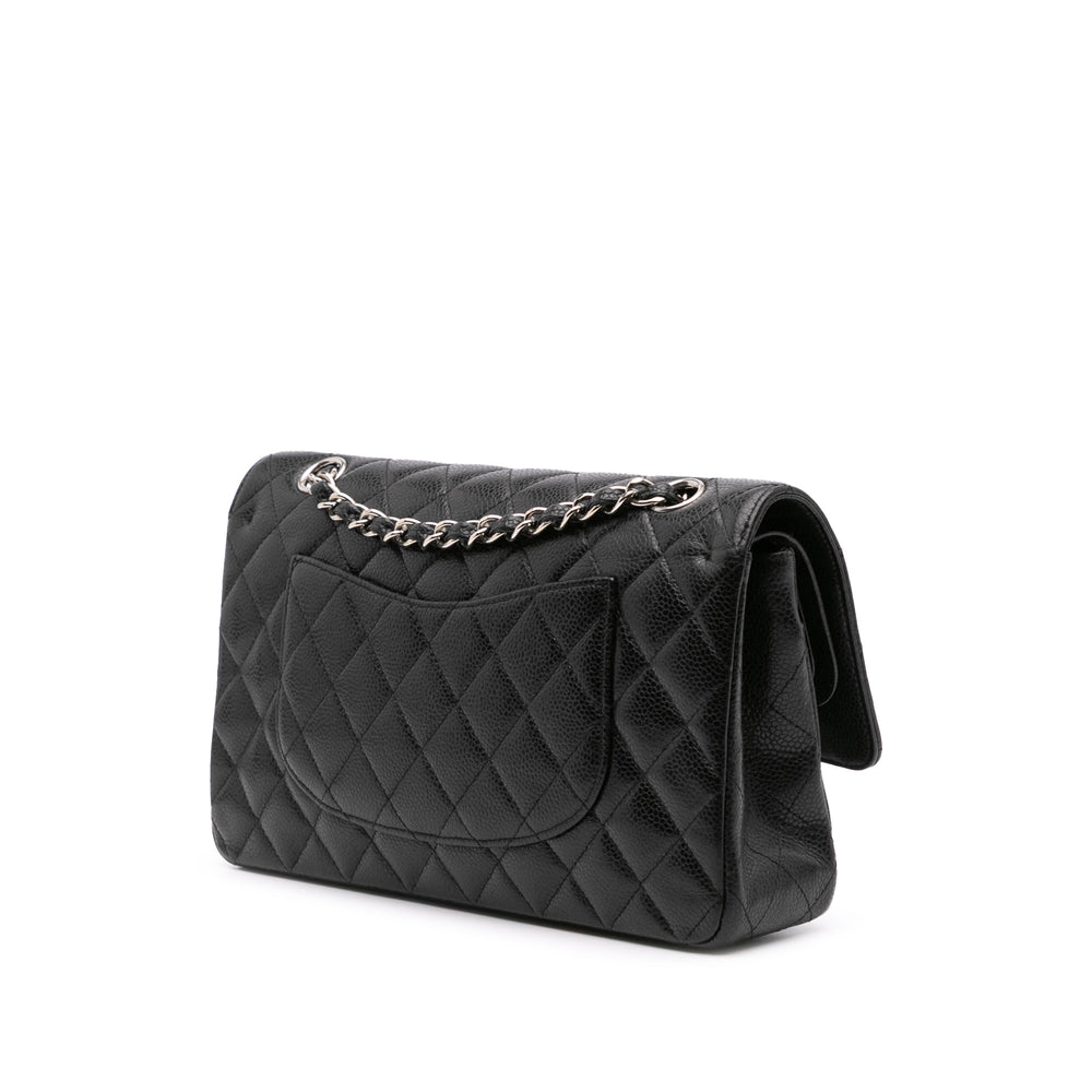 Medium Classic Caviar Double Flap Black - Gaby Paris