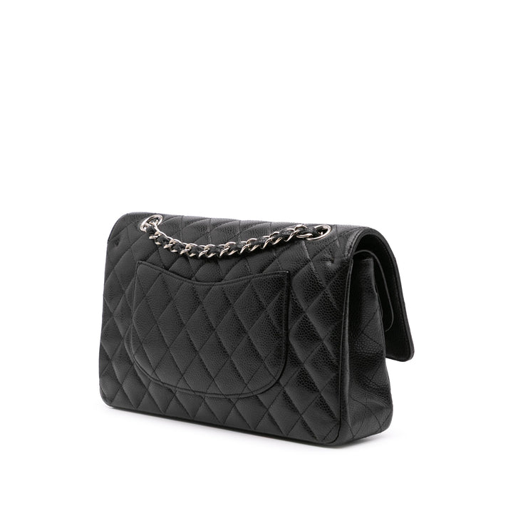 Medium Classic Caviar Double Flap Black - Gaby Paris