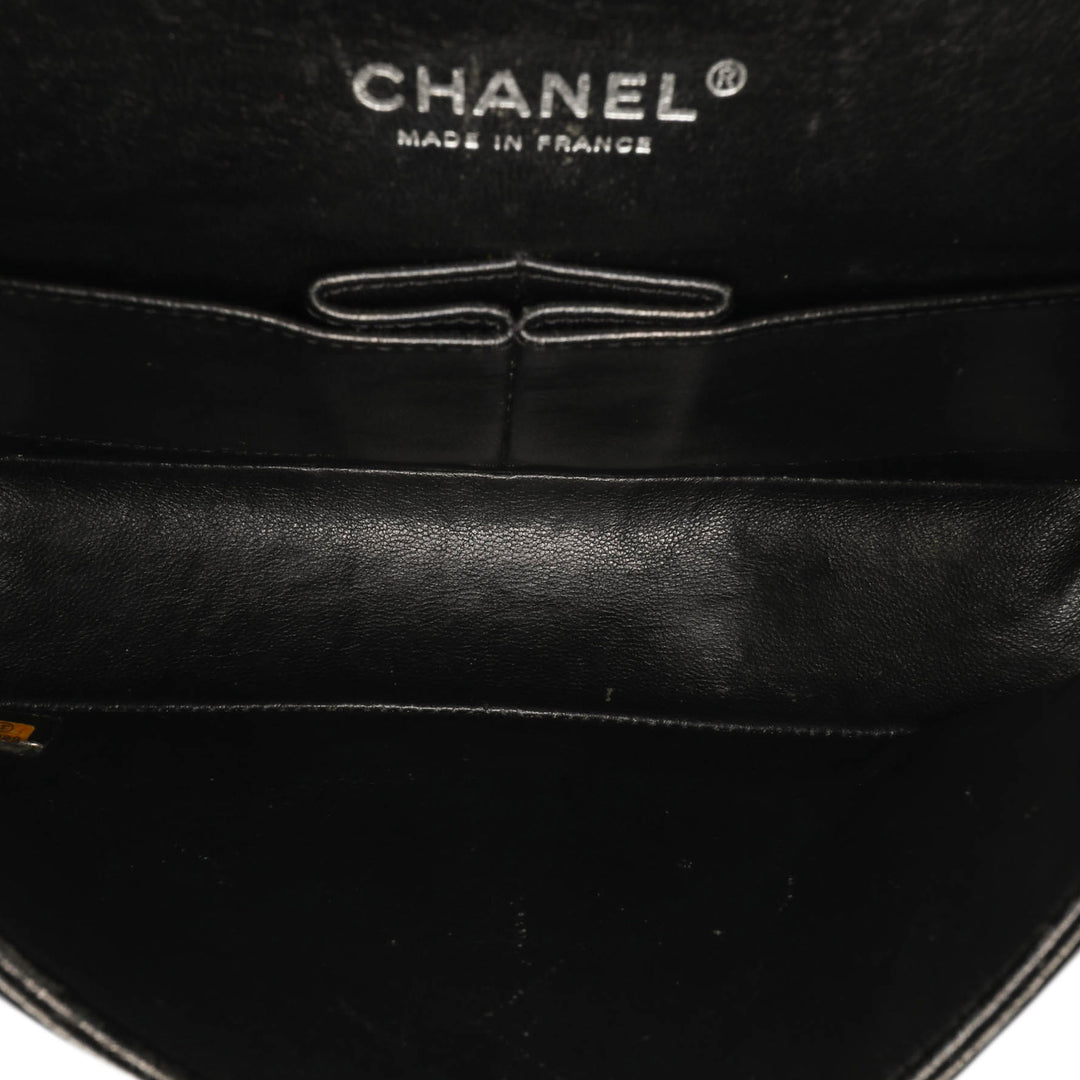 Medium Classic Caviar Double Flap Black - Gaby Paris
