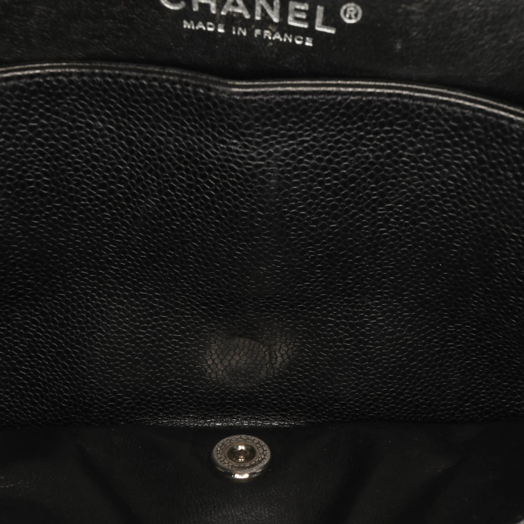 Medium Classic Caviar Double Flap Black - Gaby Paris
