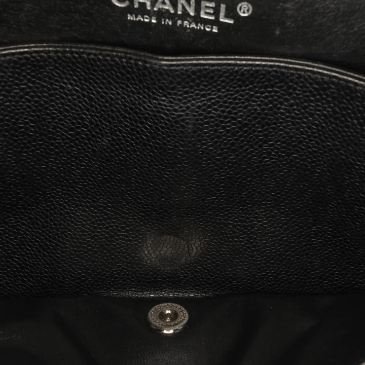 Medium Classic Caviar Double Flap Black - Gaby Paris