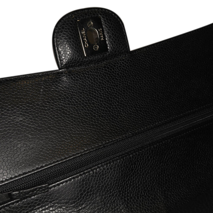Medium Classic Caviar Double Flap Black - Gaby Paris