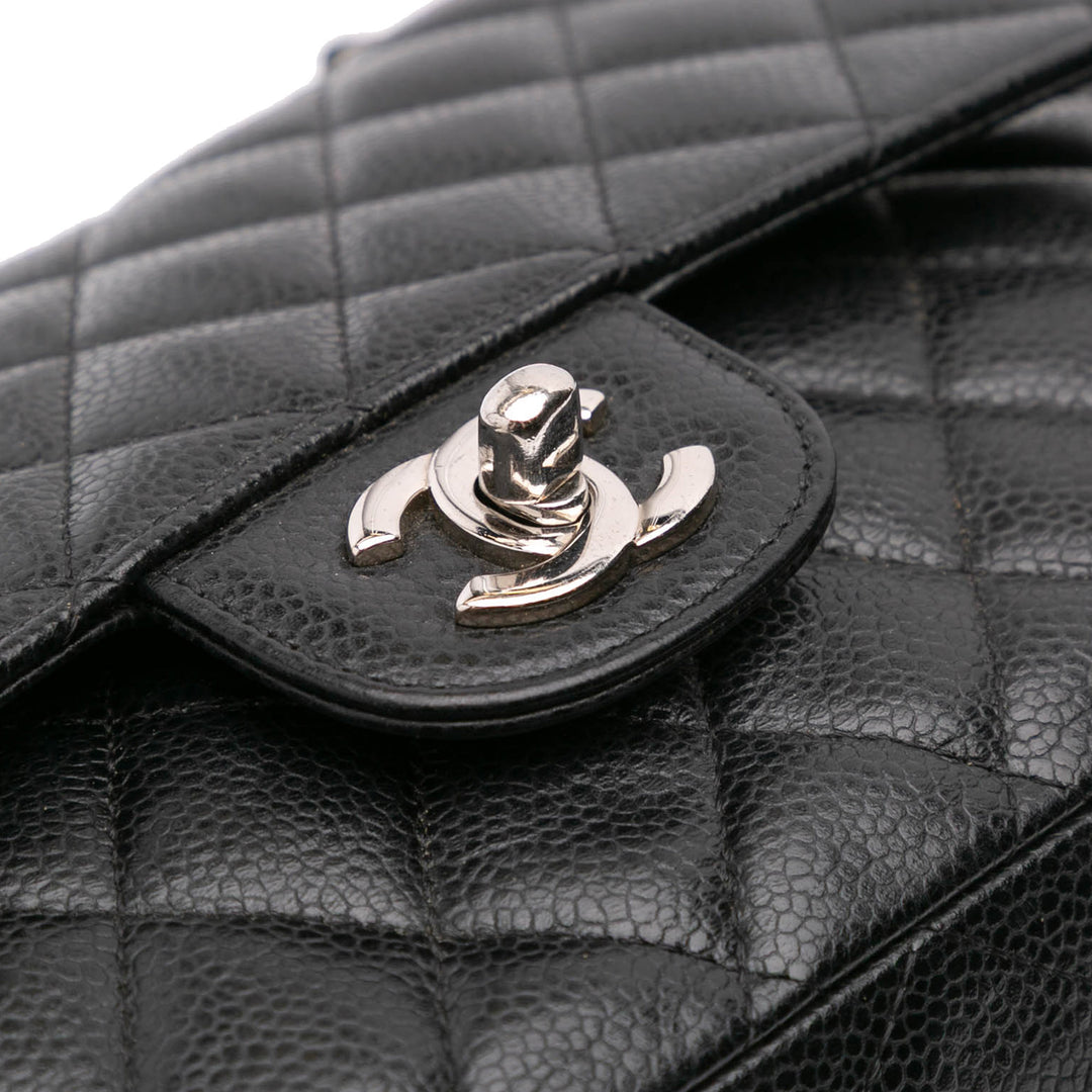 Medium Classic Caviar Double Flap Black - Gaby Paris
