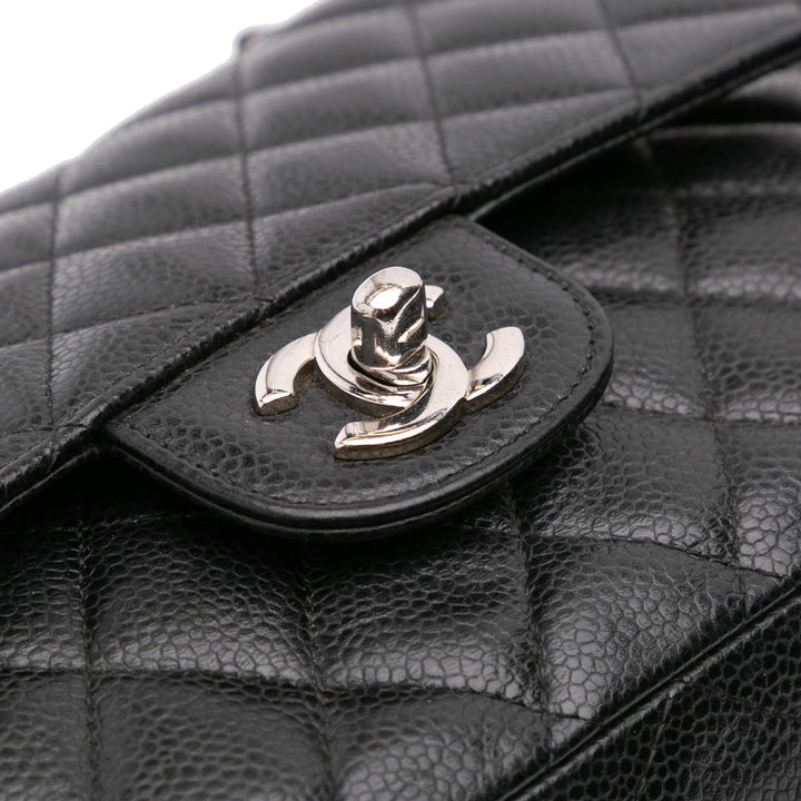 Medium Classic Caviar Double Flap Black - Gaby Paris