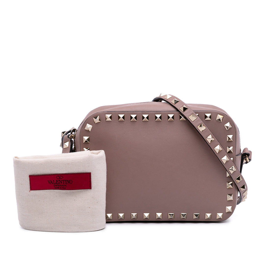 Leather Rockstud Camera Bag Pink - Gaby Paris