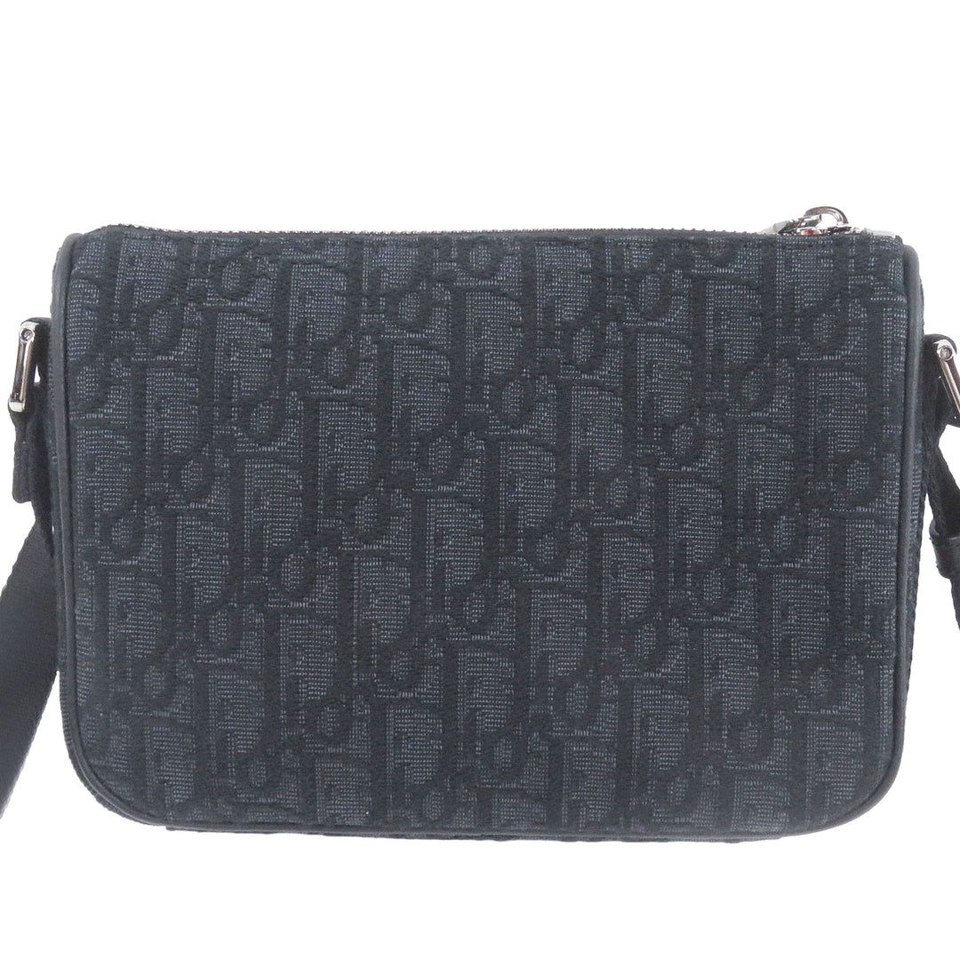Jacquard et Mesh Dior 8 Sac Messenger Mini Oblique Noir