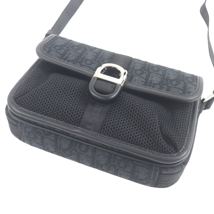 Jacquard et Mesh Dior 8 Sac Messenger Mini Oblique Noir
