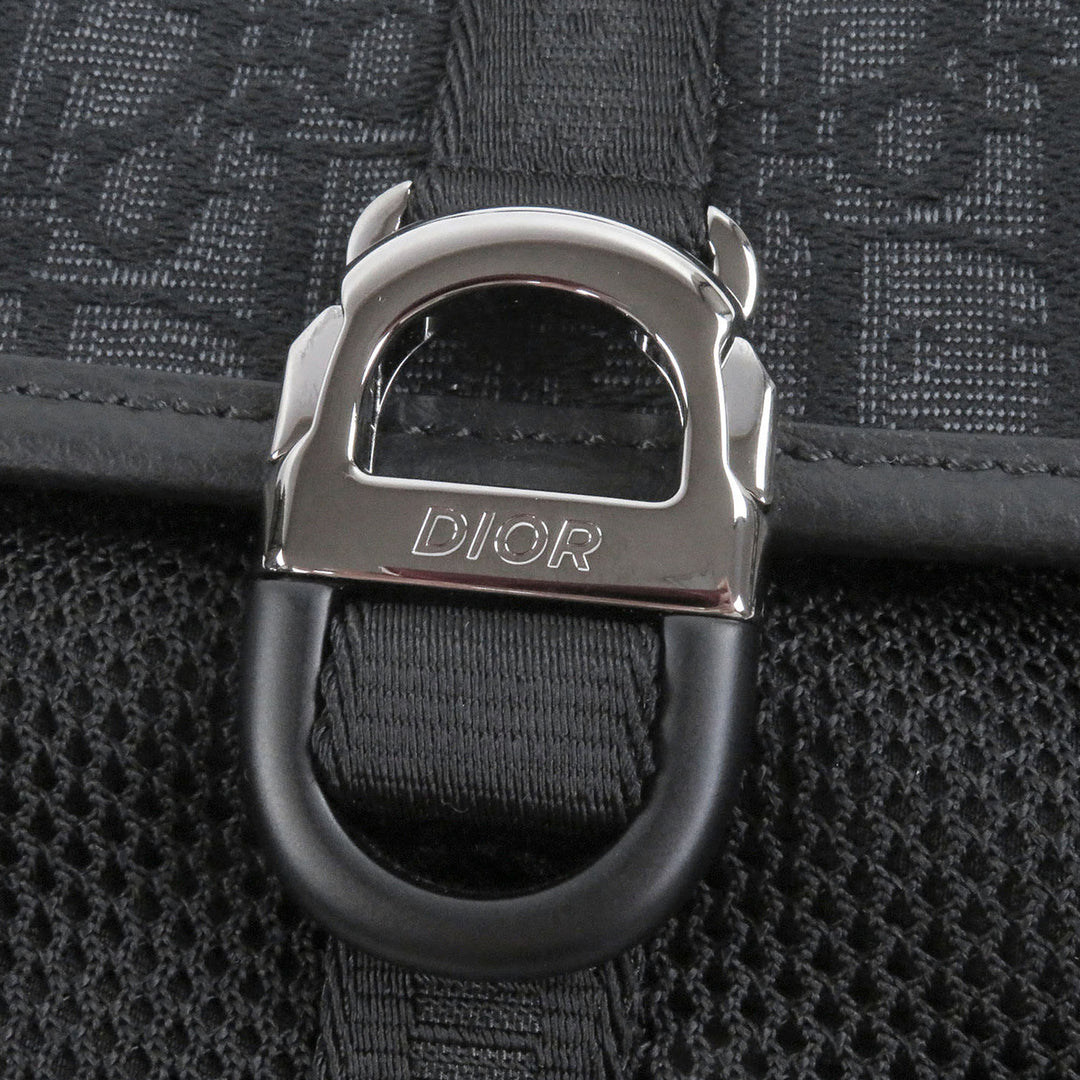Jacquard et Mesh Dior 8 Sac Messenger Mini Oblique Noir