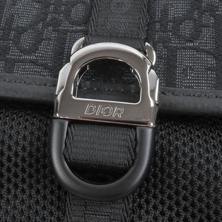 Jacquard et Mesh Dior 8 Sac Messenger Mini Oblique Noir