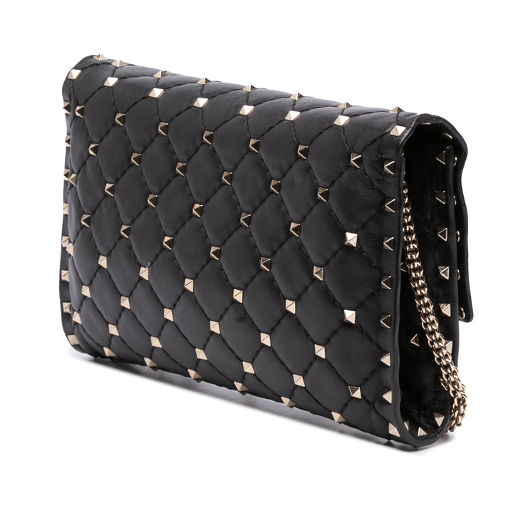 Valentino Nappa Rockstud Spike Wallet on Chain