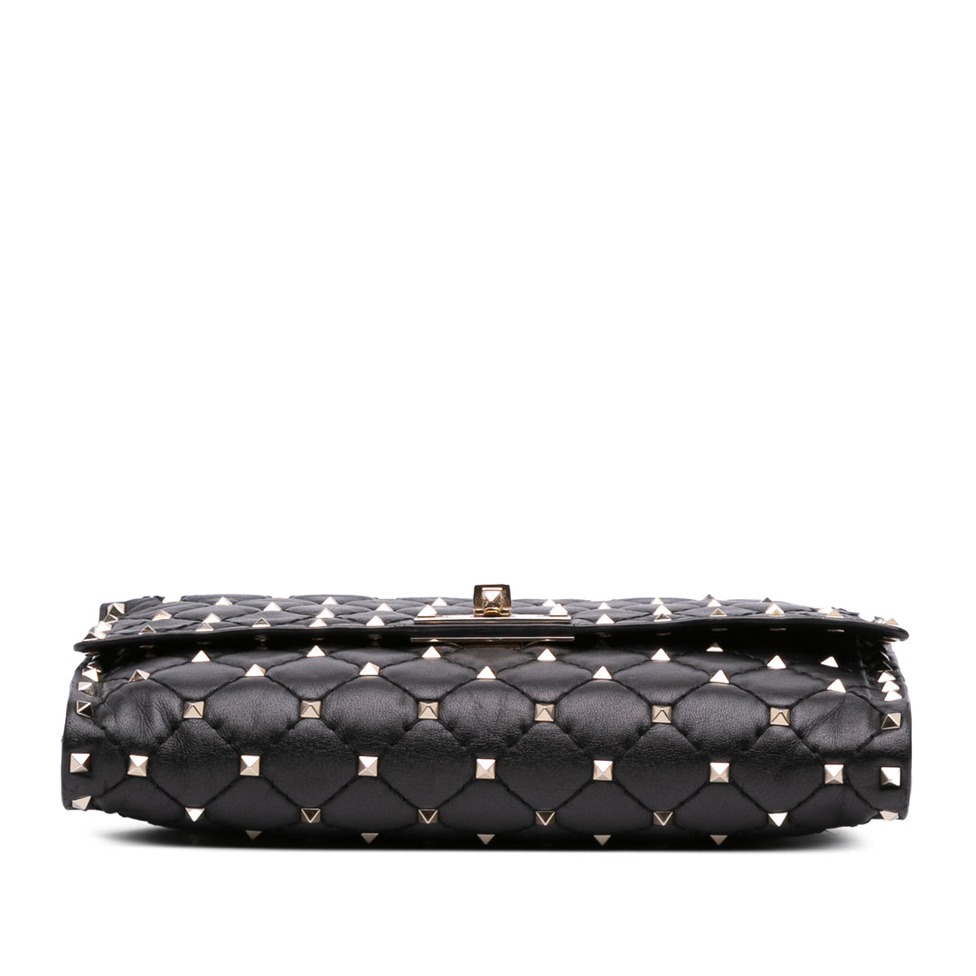 Valentino Nappa Rockstud Spike Wallet on Chain