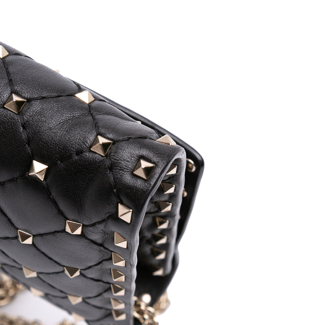 Valentino Nappa Rockstud Spike Wallet on Chain