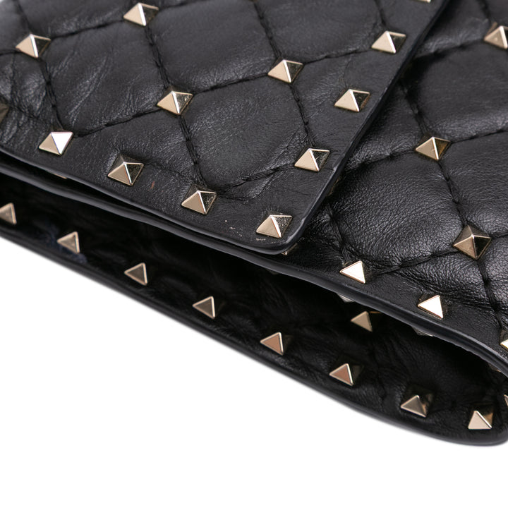 Valentino Nappa Rockstud Spike Wallet on Chain
