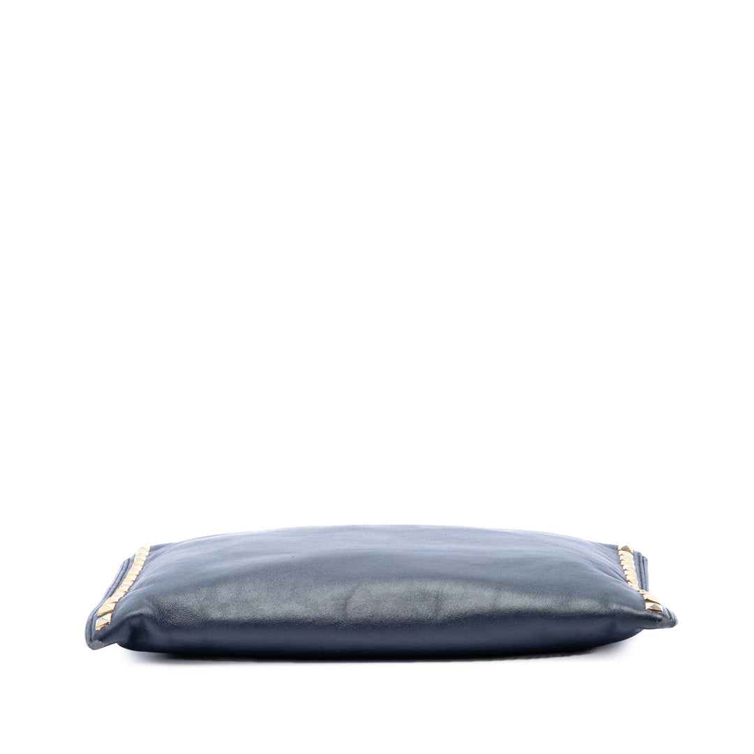 Miu Miu clouté Zippé Pochette Bleu – vue 3 – GABY PARIS