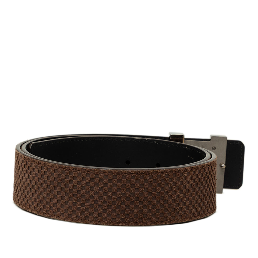 Louis Vuitton Damier Réversible Initiales Ceinture Mini Daim