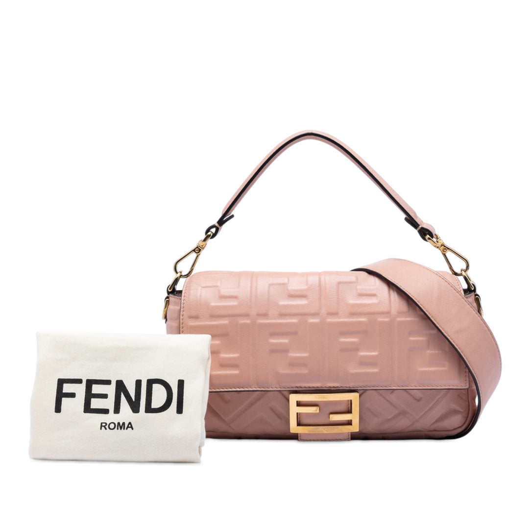 Fendi Zucca embossé Cuir Baguette Sac