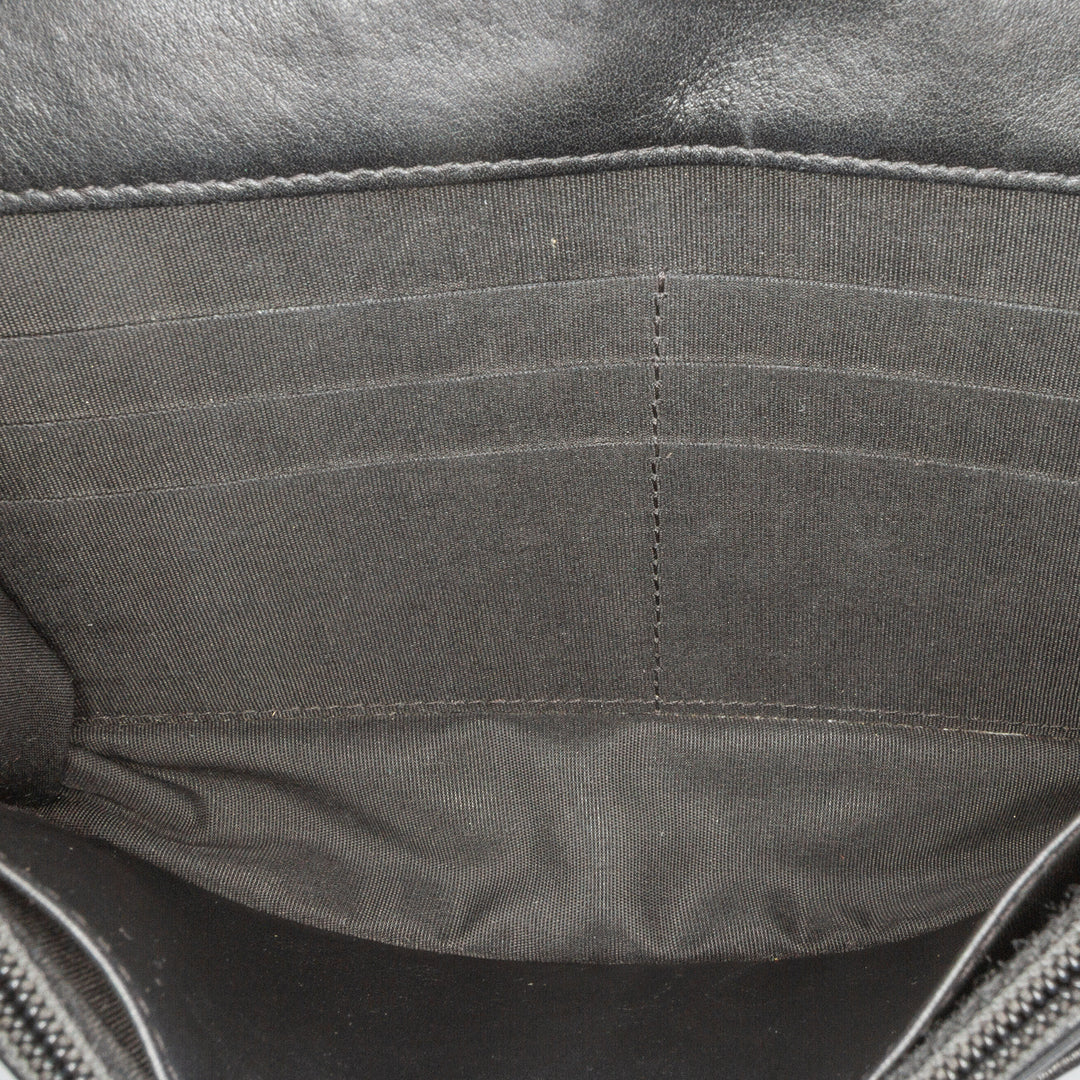 Lambskin Boy Wallet On Chain Black - Gaby Paris