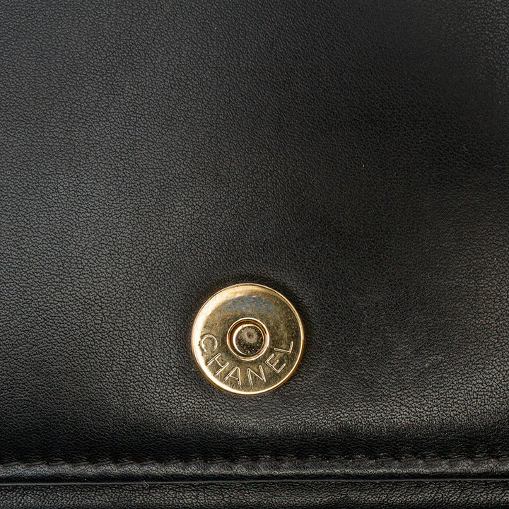 Lambskin Boy Wallet On Chain Black - Gaby Paris