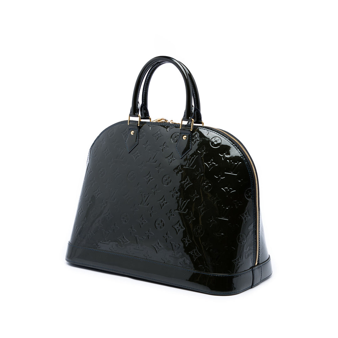 Louis Vuitton Alma GM Cuir verni Monogram Bleu – vue 2 – GABY PARIS