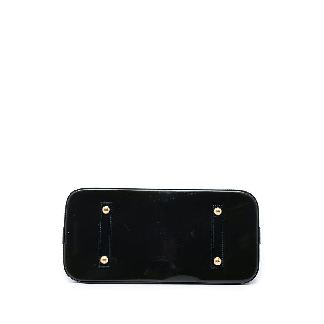 Louis Vuitton Alma GM Cuir verni Monogram Bleu – vue 3 – GABY PARIS