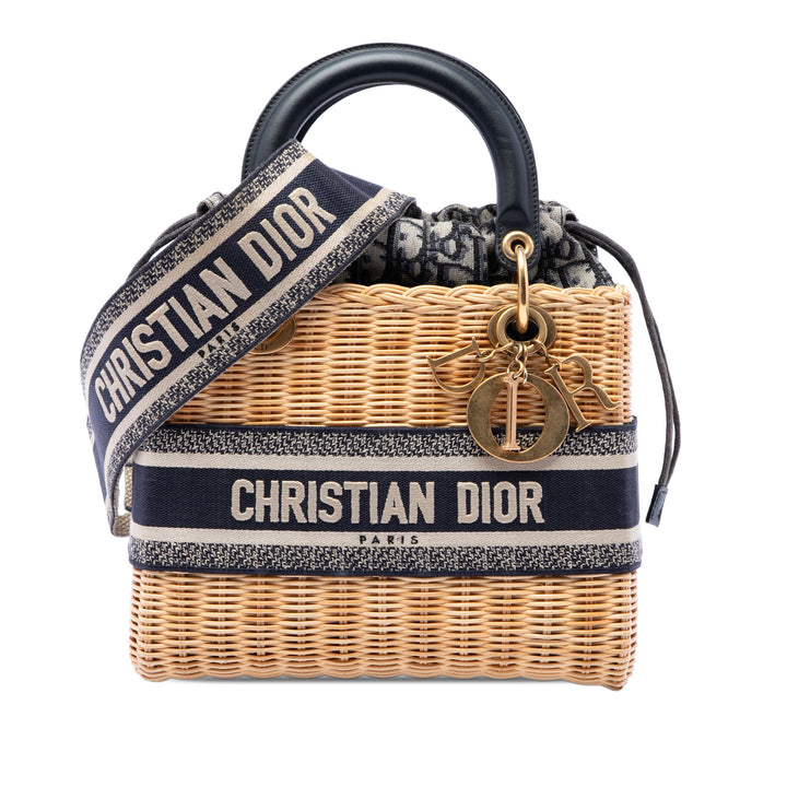 Dior Lady Dior Moyen Osier Marron – vue principale – GABY PARIS
