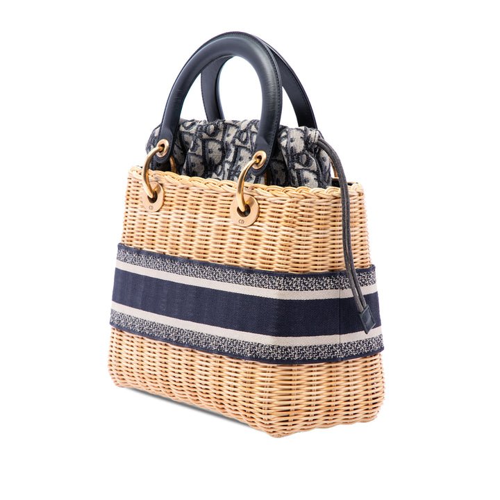 Dior Lady Dior Moyen Osier Marron – vue 2 – GABY PARIS