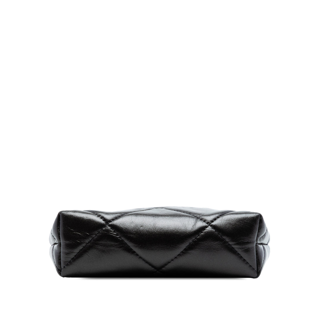 Chanel Small CC Matelassé Cuir d’agneau Kisslock Frame Pochette